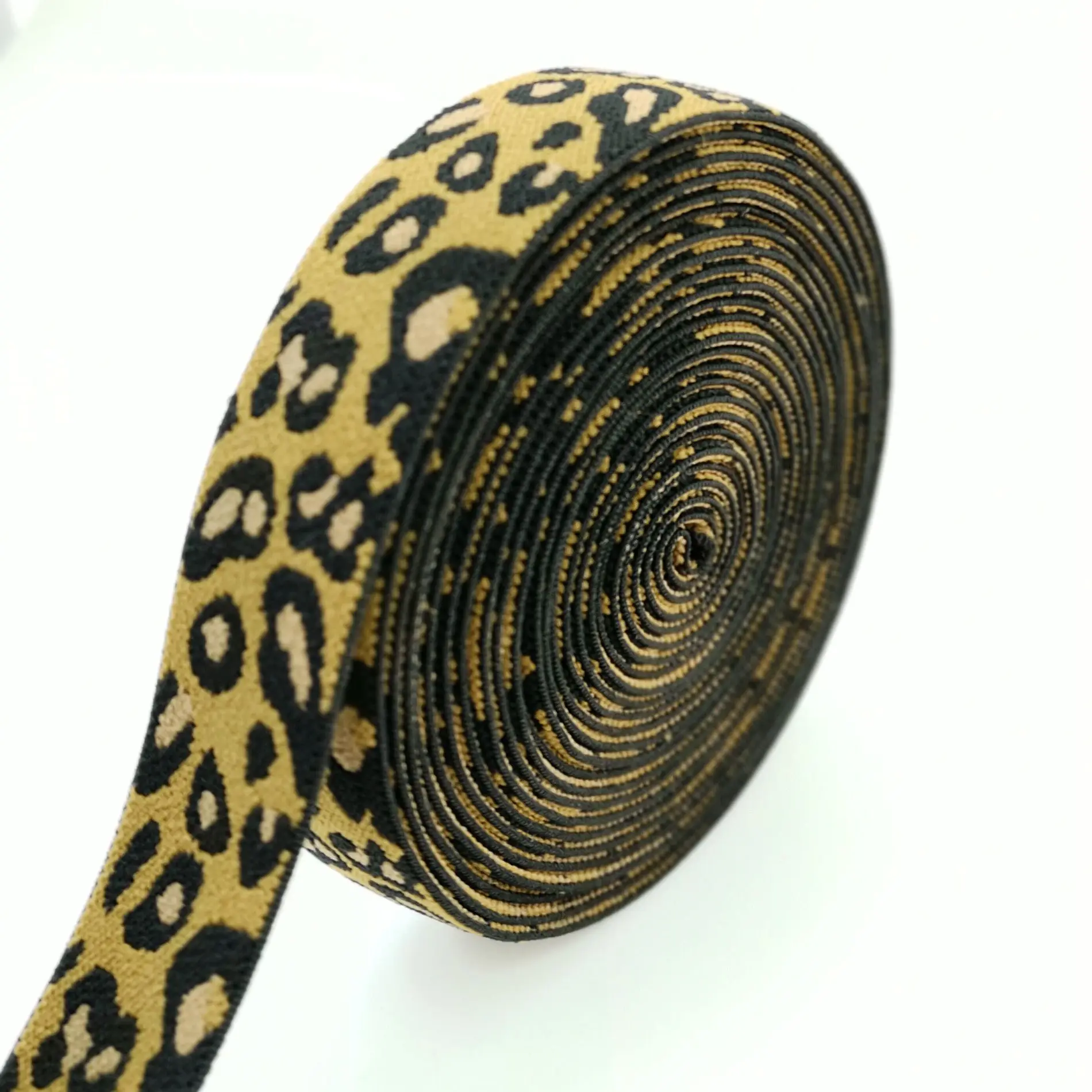 

25mm Jacquard leopard pattern elastic webbing tape rubber belt Leopard Elastic Band DIY Garment Accessories For Making Headband