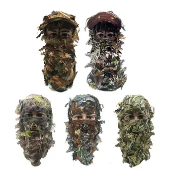 

Face Mask Camouflage 3D Leaf Stereo Turkey Hunting Mask Hat Camo Face Mask Balaclava Woodland Full Face Mask