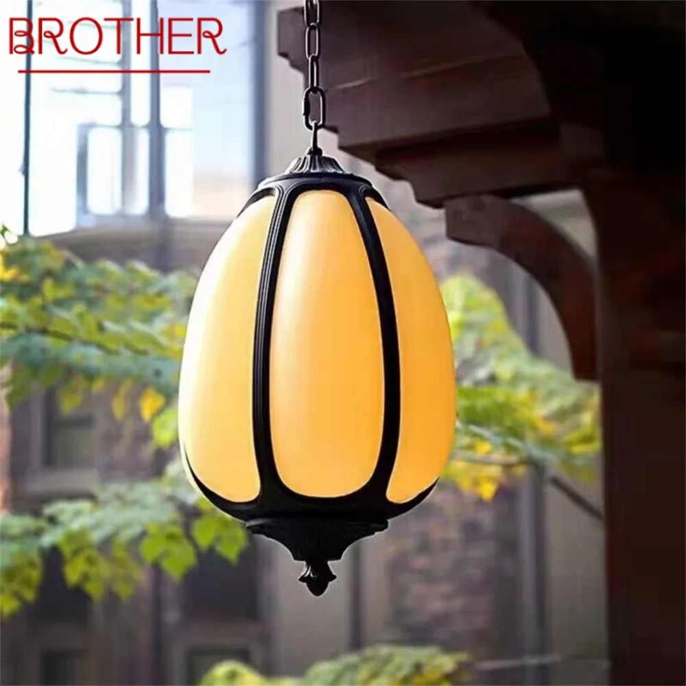 BROTHER Classical Dolomite Pendant Light Outdoor LED Lamp Waterproof for Home Corridor Decoration