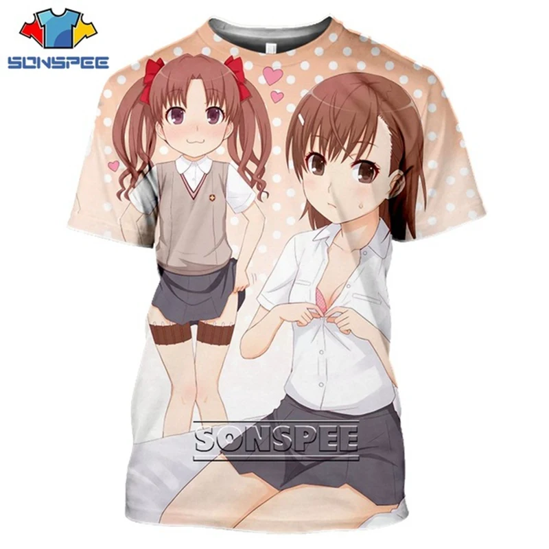 Anime Sexy Girl Summer Oversized T-Shirt Men Women T-shirt 3D Print Comic A Certain Scientific Railgun Harajuku T Shirt Clothing (5)