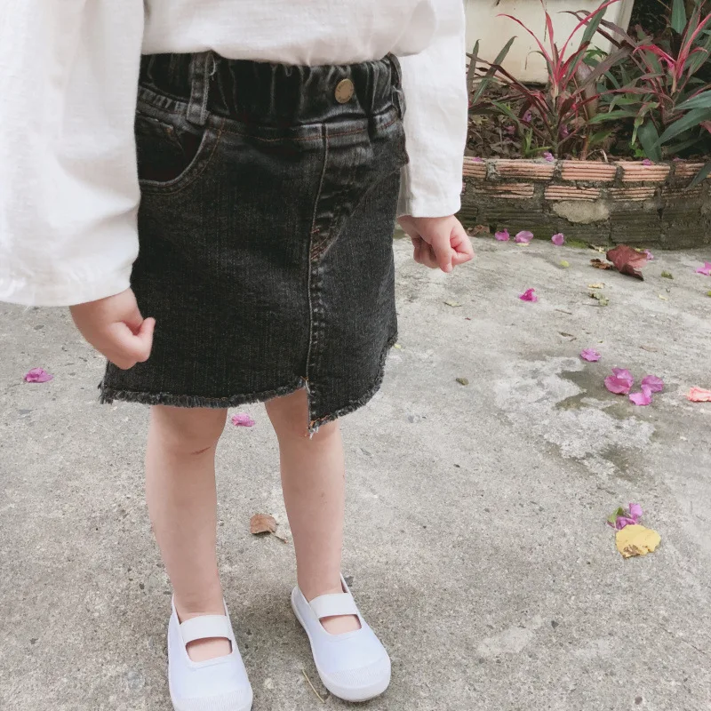 

Girl'S Skirt Cowboy Skirt 2019 Spring And Summer-Children Cowboy Skirt Children Skirt Elasticity Cowboy