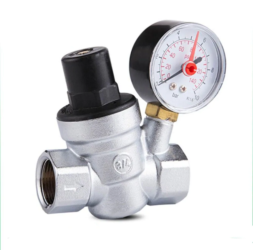 

DN15 DN20 Brass Adjustable Water Pressure Regulator Pressure Reducing Maintaining Valve With Gauge Flow Adjustable
