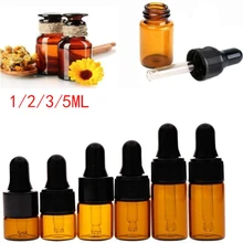 1/2/3/5/ml frasco conta-gotas de vidro âmbar recarregável chá árvore óleo essencial aromaterapia perfume recipiente líquido recarregável garrafa