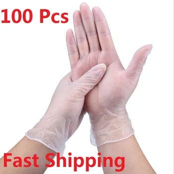 

100Pcs Disposable Gloves Latex Food-grade Household Protective PVC Gloves Home Disposable Gloves PVC Protective Sleeve Dropship