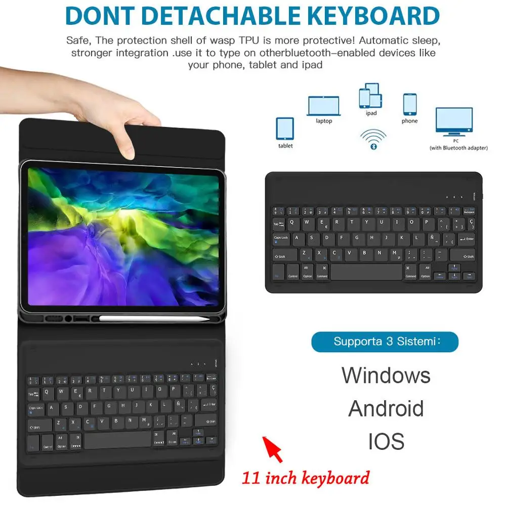 Для iPad Pro 12 9 чехол 2020 клавиатура Встроенная подставка карандаш держатель