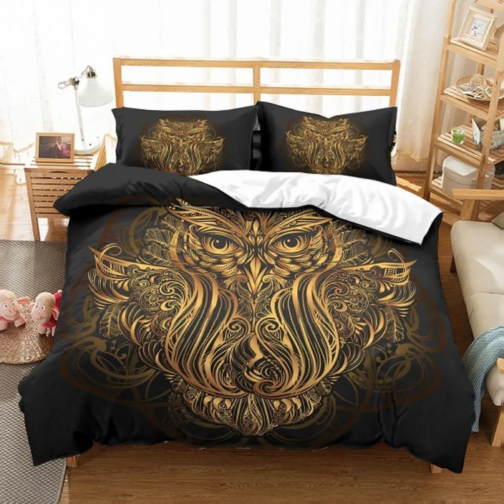 

2/3 Pieces Bohemia Mandala Bedding Set 3D Print Owl/Scorpion Duvet Cover For Bedroom Bed Cover Set Pillowcase(No Sheets)