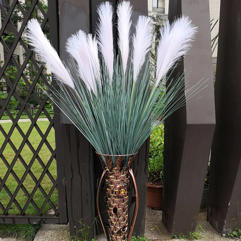 90 Cm Artificial Plant 5 Heads Fake Reed Bouquet Wedding Flower Dandelion Plastic Autumn Plants for Home Party Decor | Дом и сад