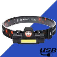 Mini Q5 Built-in USB 18650 Rechargeable Battery LED Headlamp COB Work light 2 Mode With Magnet Waterproof Headlight Head Lamp