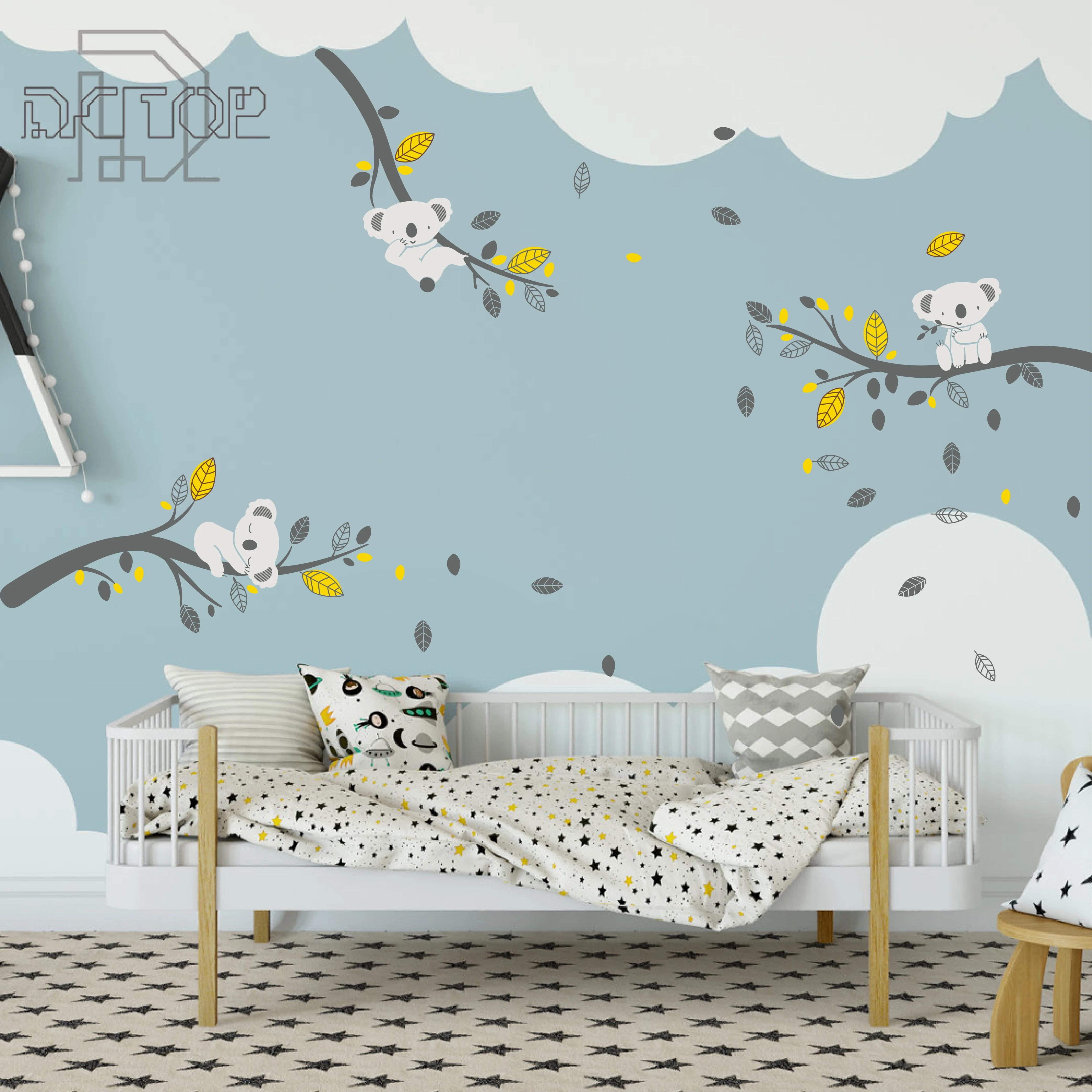 Koala And Branch Wall Sticker Tree Decal With Dragonflies Bear For Baby Nursery Kids Children Room Stickers Aliexpress Dragonflies Koala Bear Wall Decal