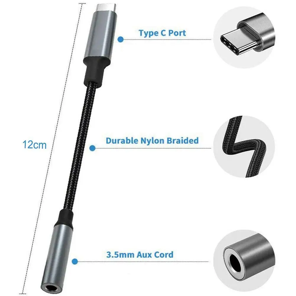 Type C 3,5 разъем для наушников USB C до 3,5 мм AUX Наушники Адаптер для huawei mate 20 P30 pro Xiaomi Mi 6 8 9 SE аудио кабель