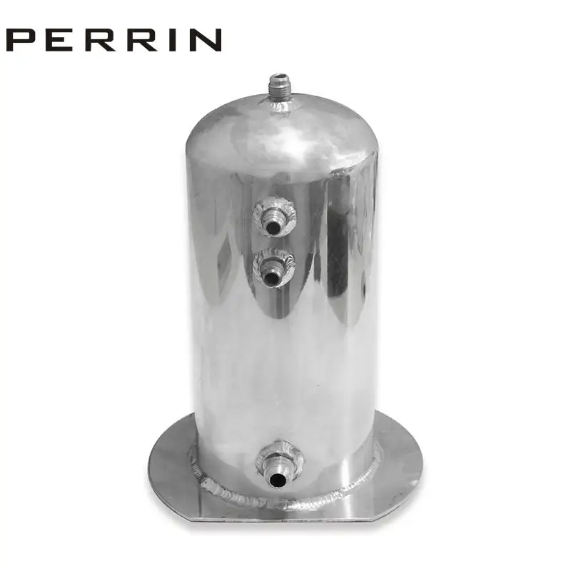 

Silver Aluminum Baffled Car Oil Catch Can Tank Reservoir Breather AN6 AN8 2.5L