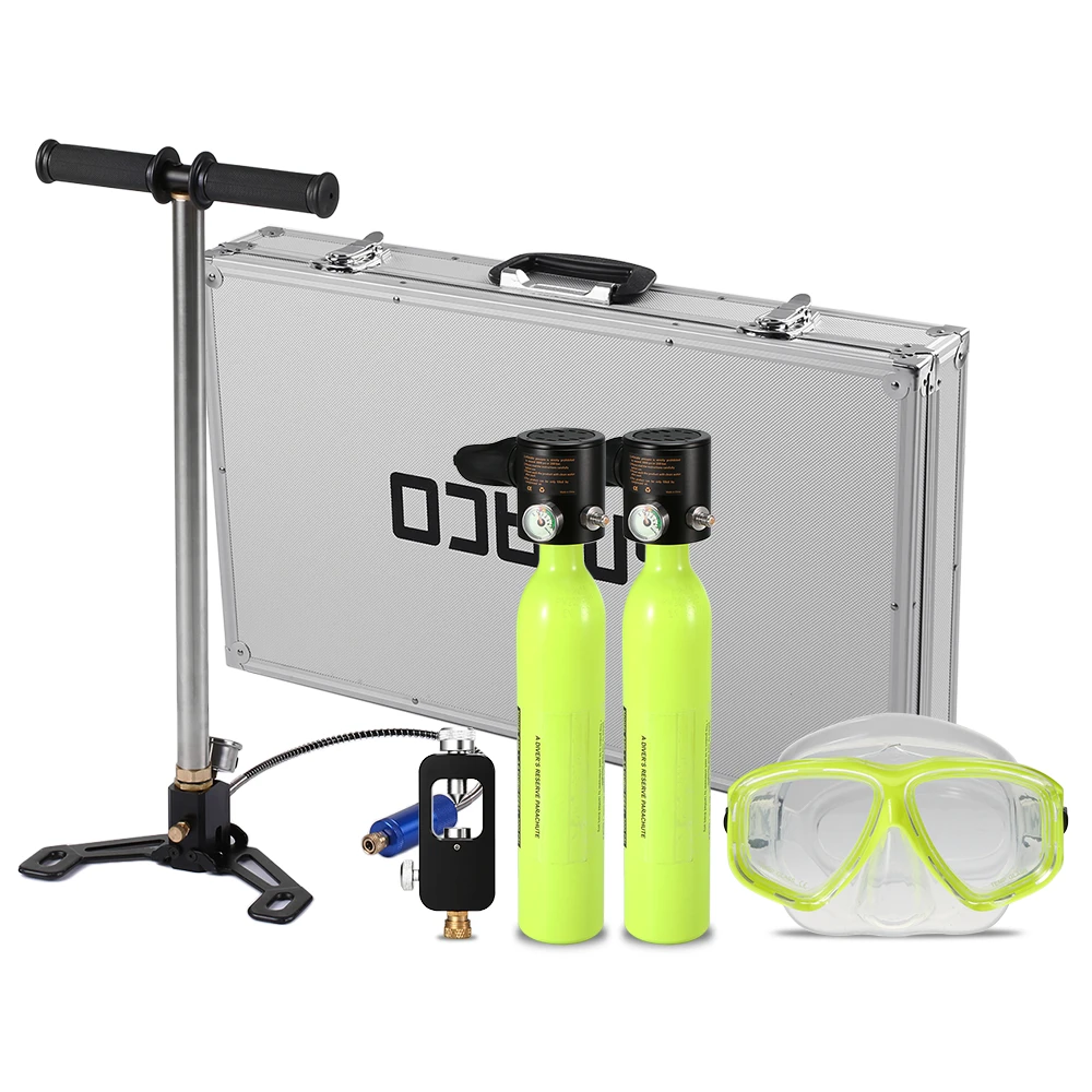 

0.5L Diving Oxygen Tank Scuba Respirator Refill Adapter High Pressure Air Pump Diving Mask with Alloy Case