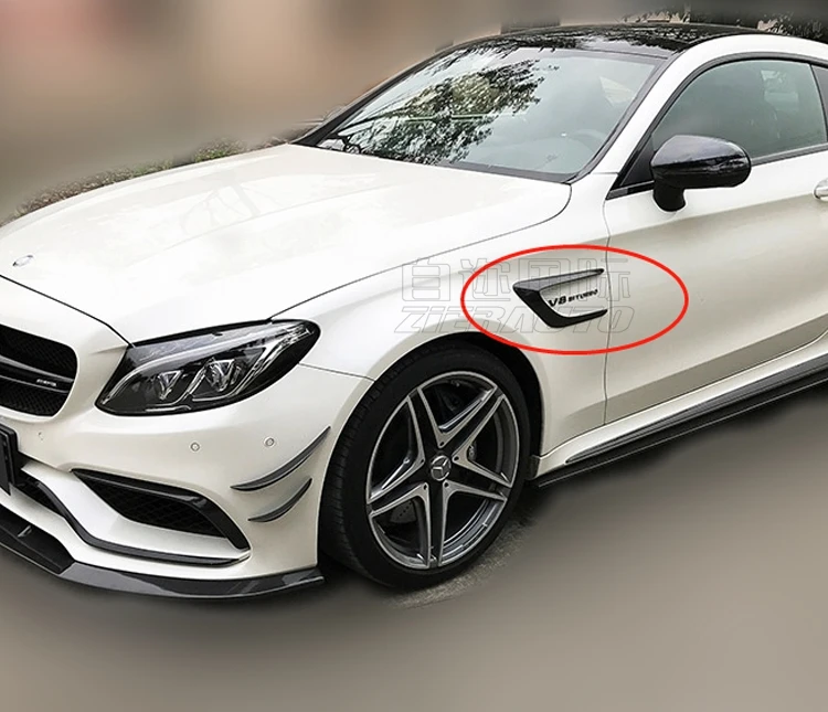 Подходит для Mercedes Benz листовая пластина C класса W205 C63 AMG четыре двери боковая желтая орнамент углеродного волокна U дефлектор
