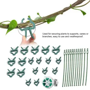 

31PCS/Set Tomato Clips Trellis Flower Vegetable Plant Binding and Clip Set Plant Binder Binding Wire Plant Clips Gardening