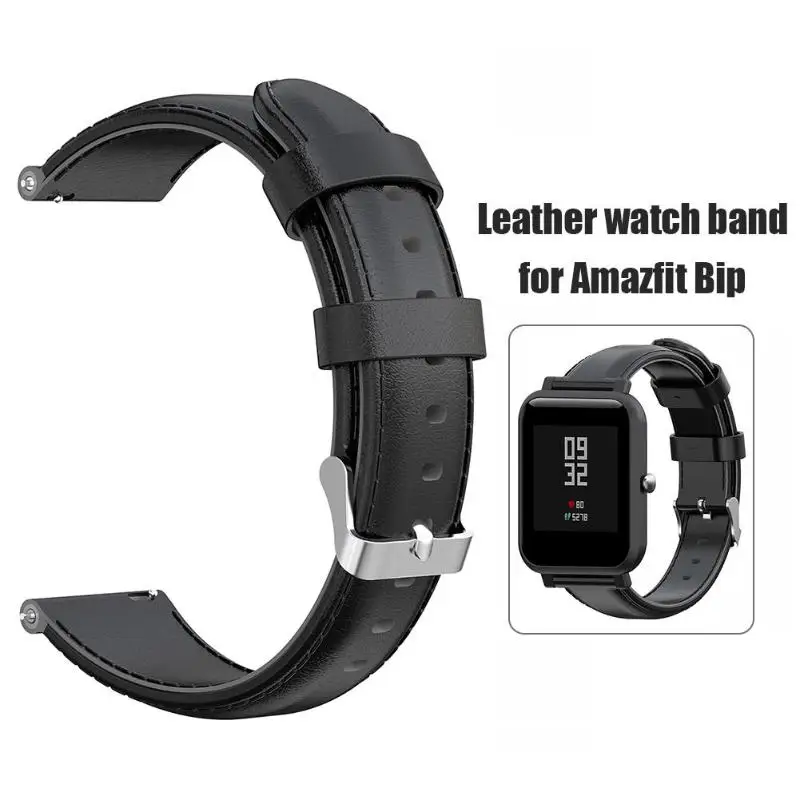 1 шт. 20 мм регулируемый кожаный Смарт-часы ремешок для Amazfit Bip