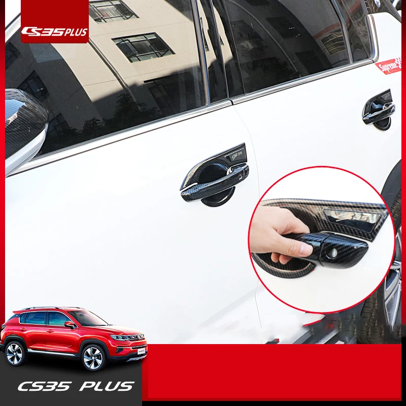 Lsrtw2017 для Changan Cs35 плюс Авто дверные ручки планки салон углеродного волокна