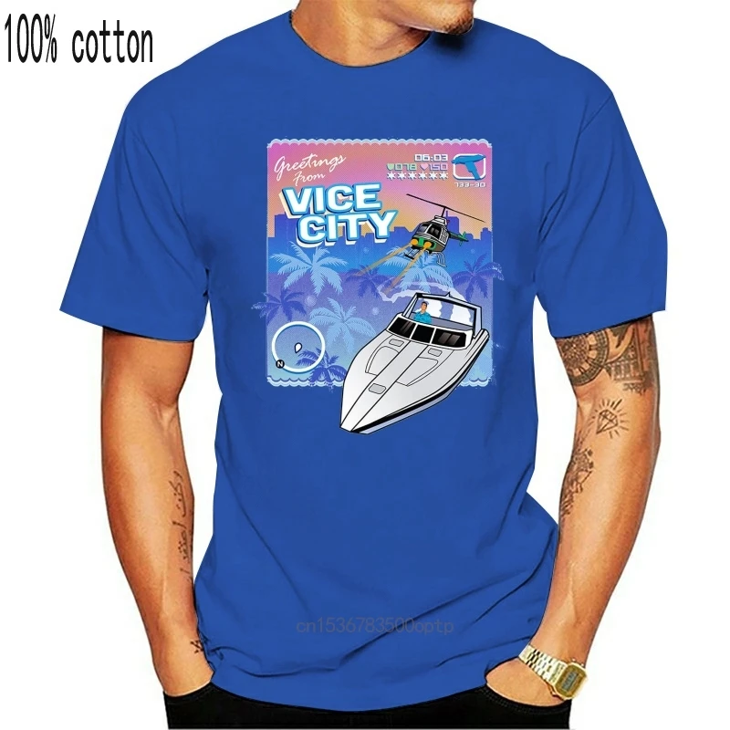 Футболка Grand Theft Auto Vice City вертолет высокое качество 100% хлопок цифровая печать топы