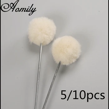 

5/10pcs Wool Balls Leather Wool Balls Painting Brush Assisted Dyeing Leather Tool Leather Oil Dyeing Wool Balls with Holder
