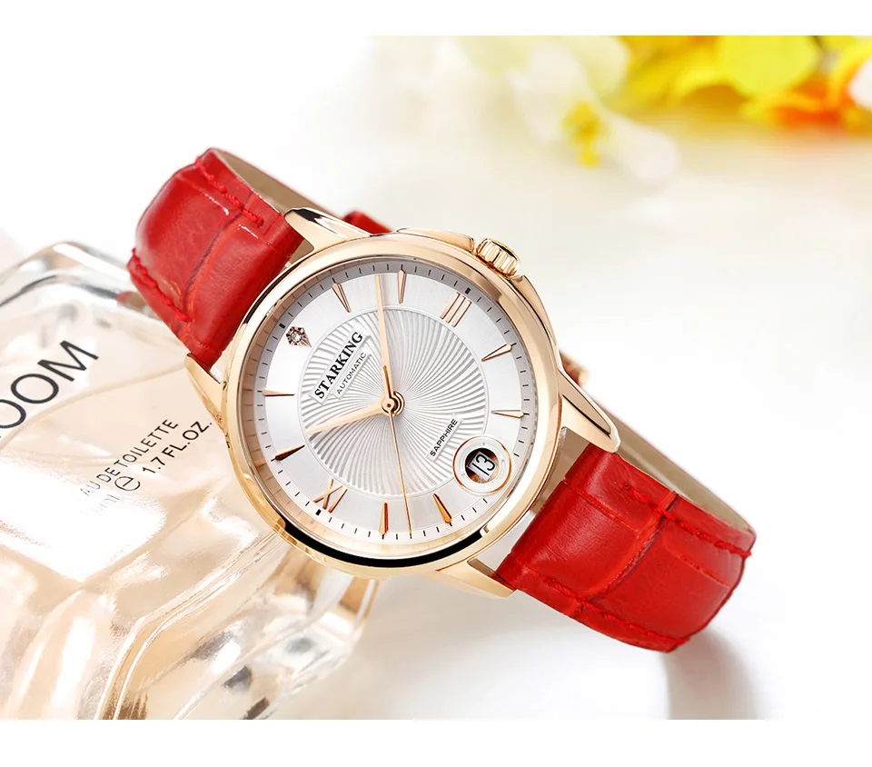 STARKING часы для пары, женские мужские автоматические наручные часы с сапфировым стеклом для влюбленных, подарок на свадьбу, водонепроницаемые часы 50 м