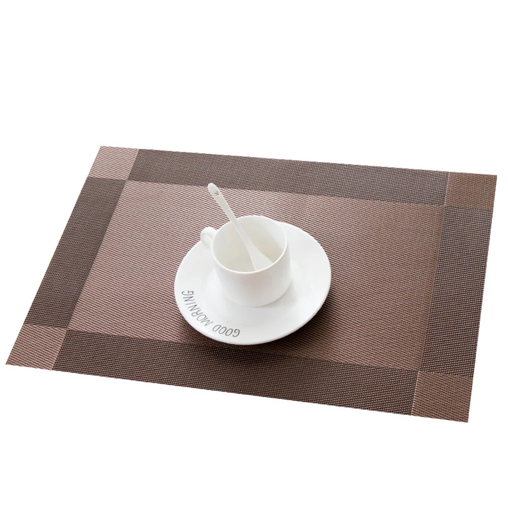 Behogar 4pcs Dining Table Placemats Heat-Resistant PVC Anti-slip Oilproof Waterproof Placemat Home kitchen Restaurant Place Mats