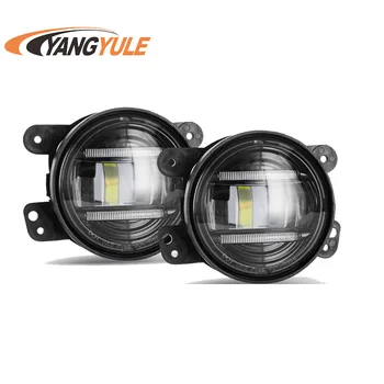 

4Inch Round Led Fog Lights 30W 6000K White Halo Ring DRL Off Road Fog Lamps For Jeep Wrangler JK TJ LJ Grand Cherokee