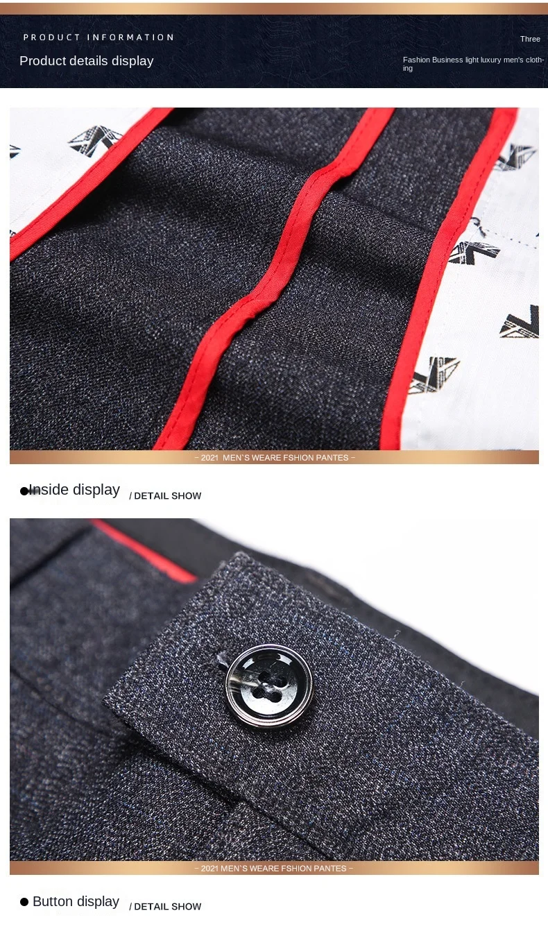 Double Pleated Men Pants Trousers Straight Loose Autumn Casual Pants High Waist Formal Suit men pants,suit pants