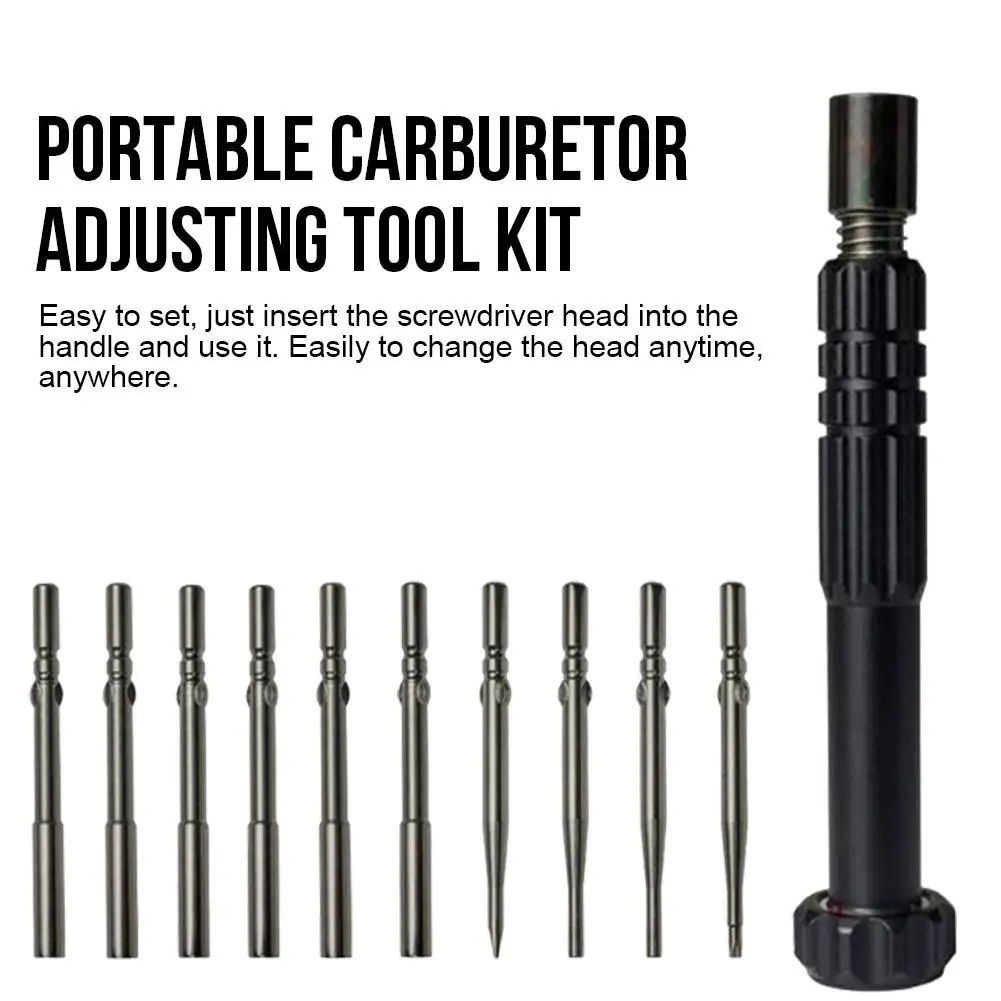 Мотор 11 шт. инструмент для настройки карбюратора стальной сменный отвертка головки карбюратора регулятор ручки для общего 2 тактовый двигатель