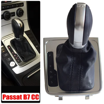 

Gear Shift Knob Shifter Lever Hand DSG Sign For Volkswagen VW Passat B7 CC Gaiter Boot Leather Cover Case Collar