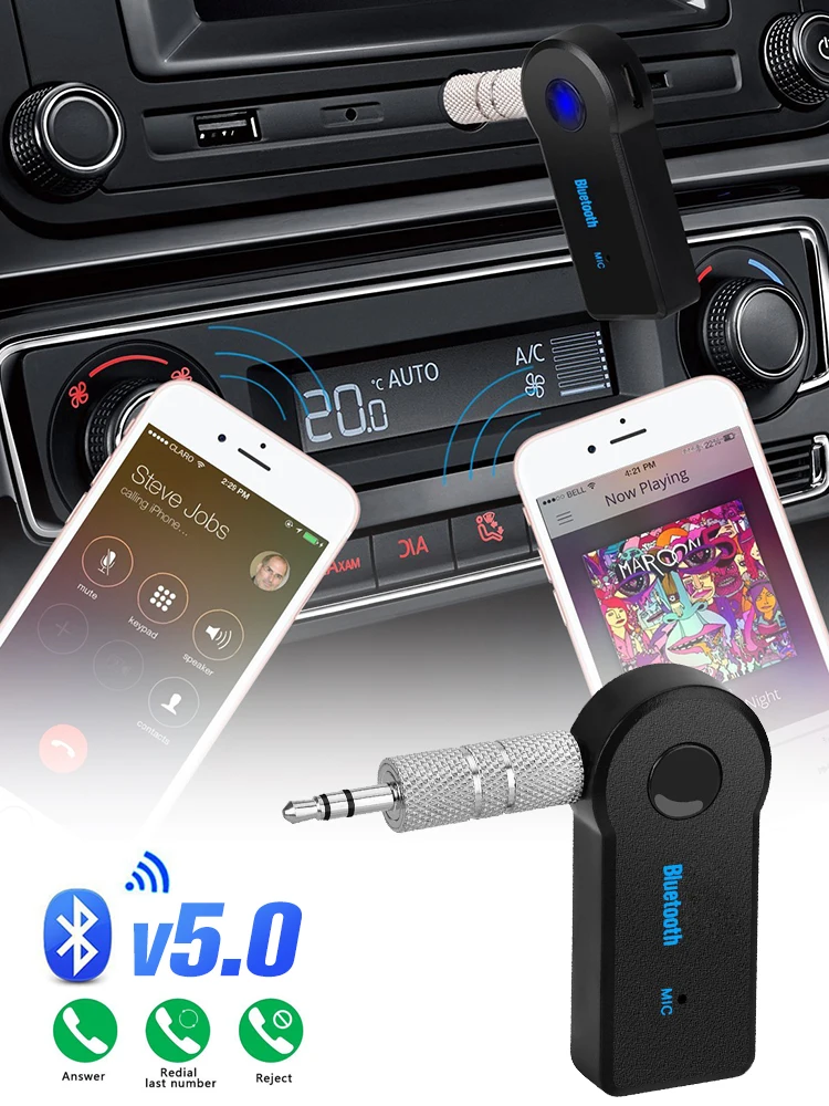 ANMONE Bluetooth адаптер Мини 3,5 мм разъем AUX аудио MP3 музыка Bluetooth приемник автомобильный комплект беспроводной Автомобильный приемник адаптер громкой связи