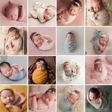 50*150 см новорожденных реквизит для фотографий одеяла стрейч вязаный Топ пеленать для мальчиков и девочек фотосессии
