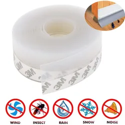1M Door Bottom Seal Strip Weather Window Rubber Seal Weatherstrip Windproof Dust Self Adhesive Door Windshield Sealing Tape