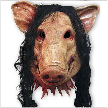 

Horror Role Halloween Mask Full Face Saw Pig Head Scary Mask Costume Party Cosplay Props Masquerade Mascara Terror Masker Latex