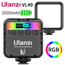 Ulanzi vl49 mini rgb iluminação de luz de vídeo para a fotografia 2000mah rgb conduziu a luz da câmera de vídeo vlog luz de preenchimento ao vivo