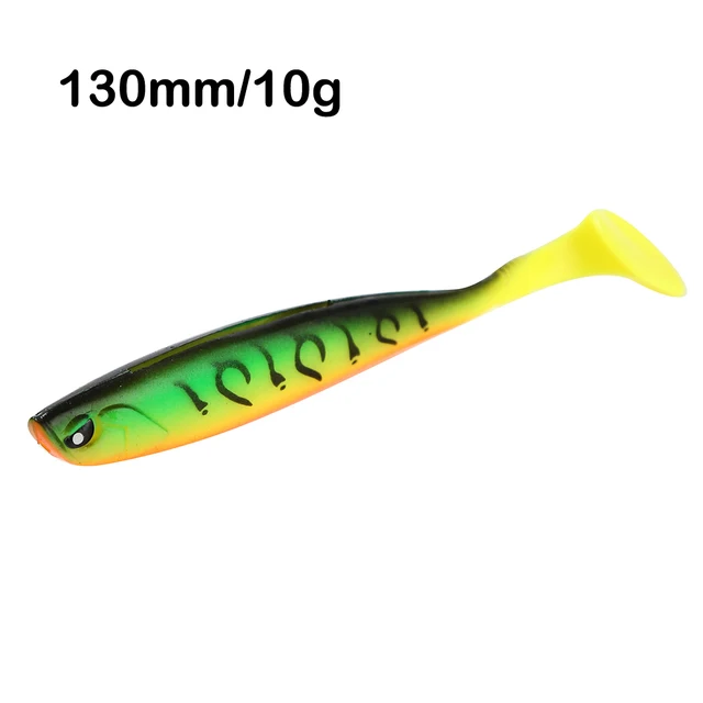 3pcs/lot Soft Fishing Lure 13/9.5cm 10/4.5g  Silicone Bait Shad Worms Bass Pike Minnow Swimbait Rubber Fish Lure High Quality D 10G