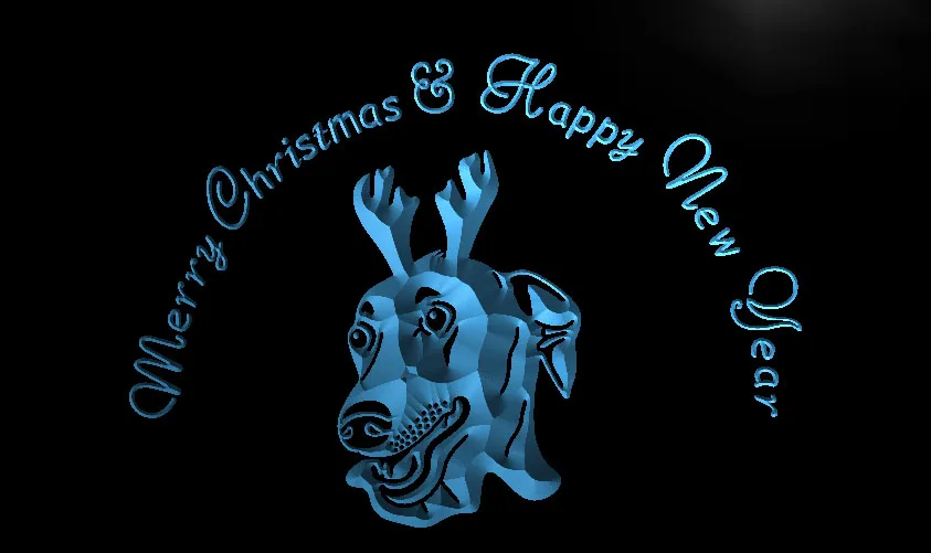 S164 Greyhound Dog Christmas New Year Led Light Sign | Дом и сад