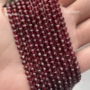 Natural AAA Brazil Red Garnet 4mm Faceted Round Beads Shinny Stone For Jewelry Making DIY Bracelet Necklace Strand Woman 3