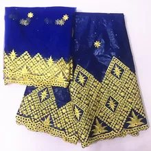Новое поступление камень Африканский Базен Riche Getzner ткань с вышивкой кружевная ткань Базен платье Базен Риш материал нигерийская Кружевная повязка на голову