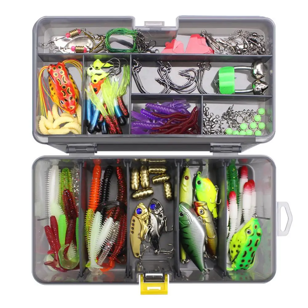 

168Pcs/set Multi-function Fishing Baits Hooks Set Boxed Fish Lures Accessories