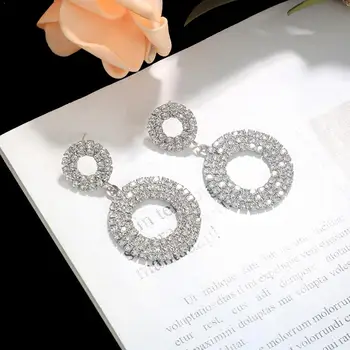 

REETI New High Quality Super Shiny Zircon 925 Sterling row Jewelry For Women Silver Earring Ear Wholesale Gift S5K9