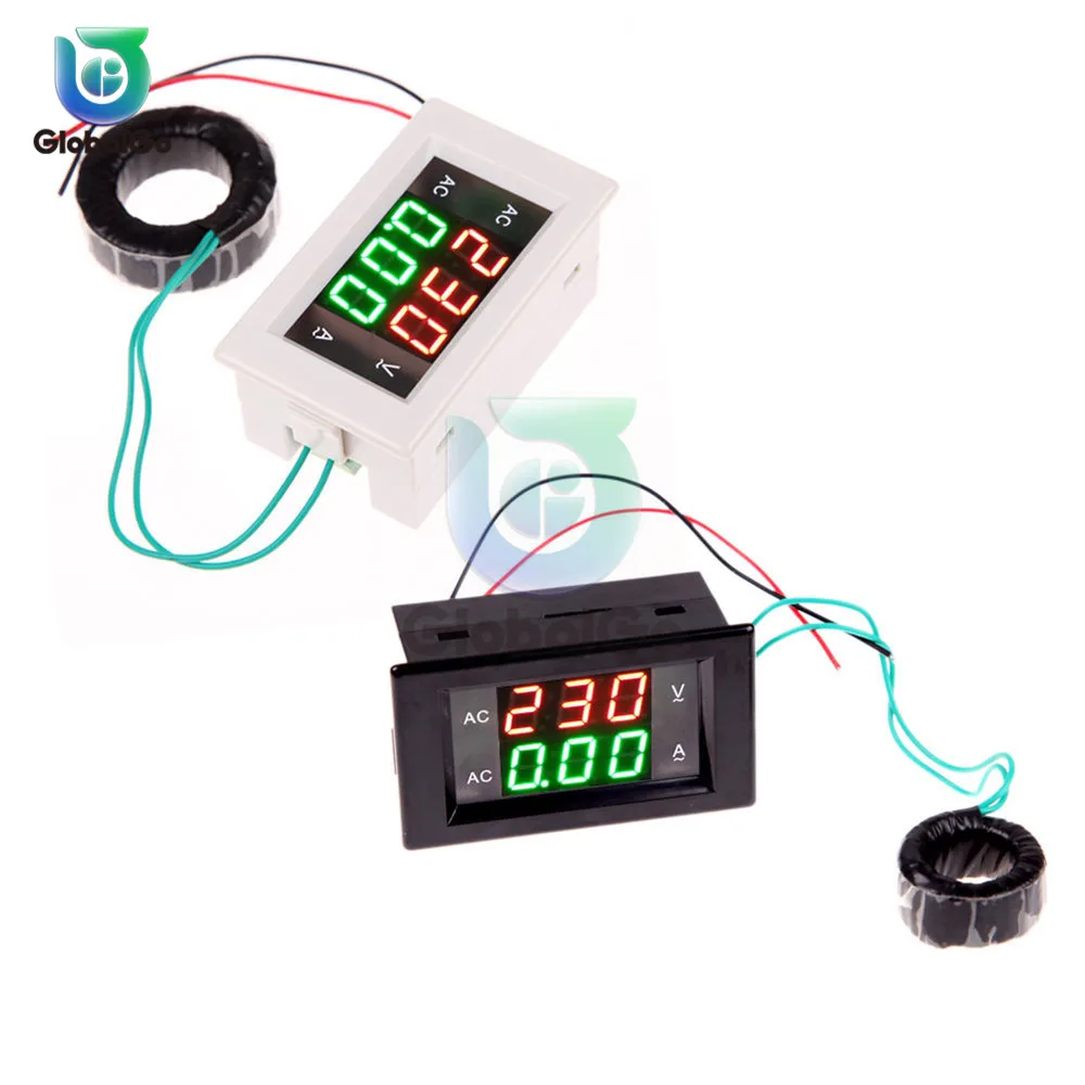 

LED Digital Dual Display Voltmeter Ammeter Voltage Gauge Current Meter Tester AC 100V-300V 0-100A AC Voltage Detector Sensor