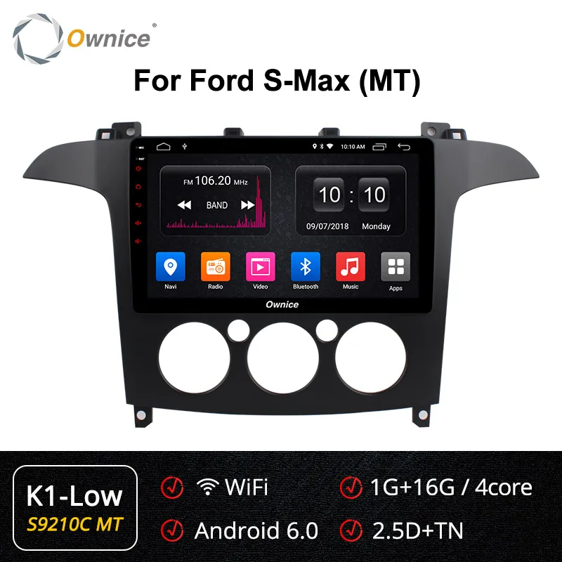 Ownice Android 9,0 Octa 8 ядерный 64G rom автомобильный DVD gps Navi Радио Стерео K3 K5 K6 для S-Max 2007 2008 4G LET DSP Car play DAB+ DVR - Цвет: S9210-1 K1-Low