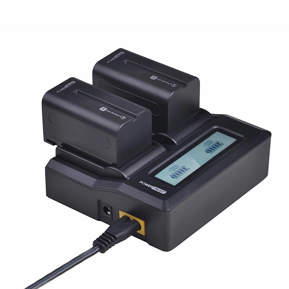 

5200mAh NP-F750 NP-F770 Battery and LCD Rapid Dual Charger for Sony NPF750 NP F750 F730 F770 NP-F960 NP-F970 F960 F970