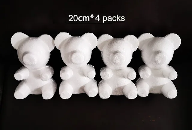 20cm 4 packs Розовый медведь подготовка DIY пенные заготовки Форма материал плюшевый медведь 20 см 35 см эмбрион пена медведь Искусственные цветы ремесленные формы - Цвет: 20cm 4 packs