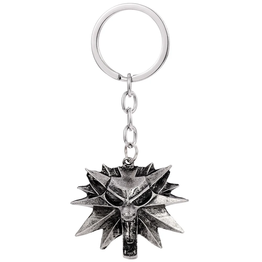 

New Witcheres 3 Witcher Wolf Head Keychain Animation Game Peripheral Jewelry Pendant Commemorative Collection