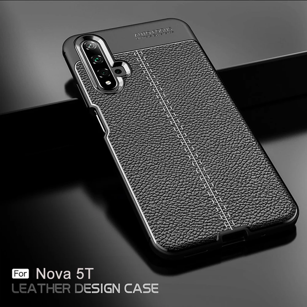 Nova 5T чехол, кожаный чехол для huawei Nova 5 t, роскошный бампер, силиконовый чехол, чехол для huawei Nova 5 t Honor20, чехол для телефона s