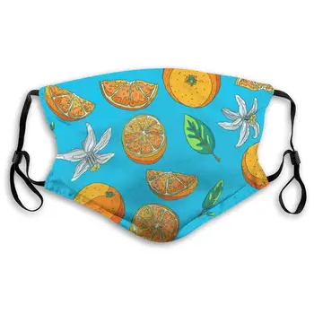 

Orange Flowers Pattern Unisex Anti-Pollution Mask Dust Mask with Filter Mask