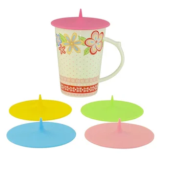 

100pcs Creative Water-drop Silicone Cup Lid Colorful Cup Cover Eco-friendly Leak-proof Mug Cap 5 Colors 10cm WB1799