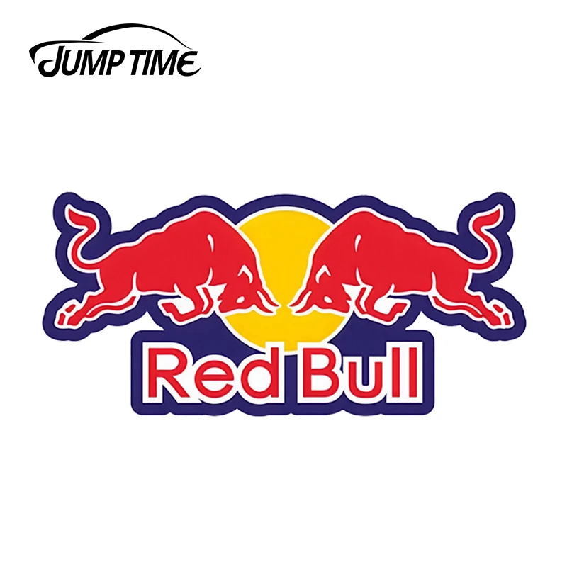 

JumpTime 13cm x 6cm For RED of Bull Graphics Funny Car Stickers JDM Bumper Window 3D Decals Car Accessories Vinyl Car Wrap