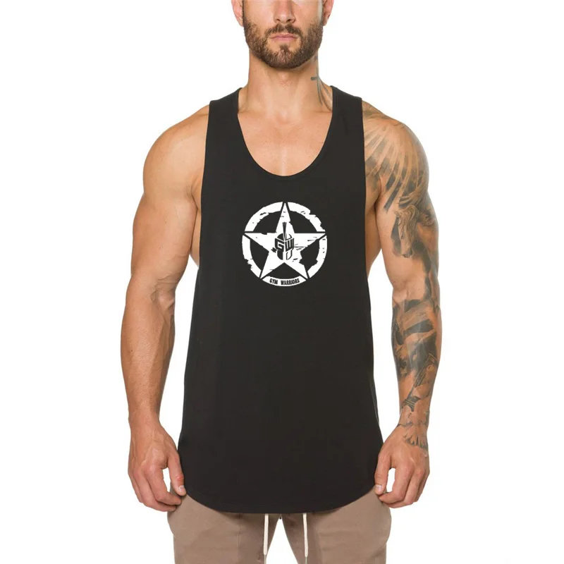 

Muscle Guys Workout Brand Gyms Clothing Singlet Vest Canotte Bodybuilding Stringer Tank Top Men Fitness Sleeveless Shirt