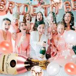 Розовое золото конфетти воздушные шары невесты быть шар она сказать да воздушный шар Шампанское Свадебные Надувные шары для душа